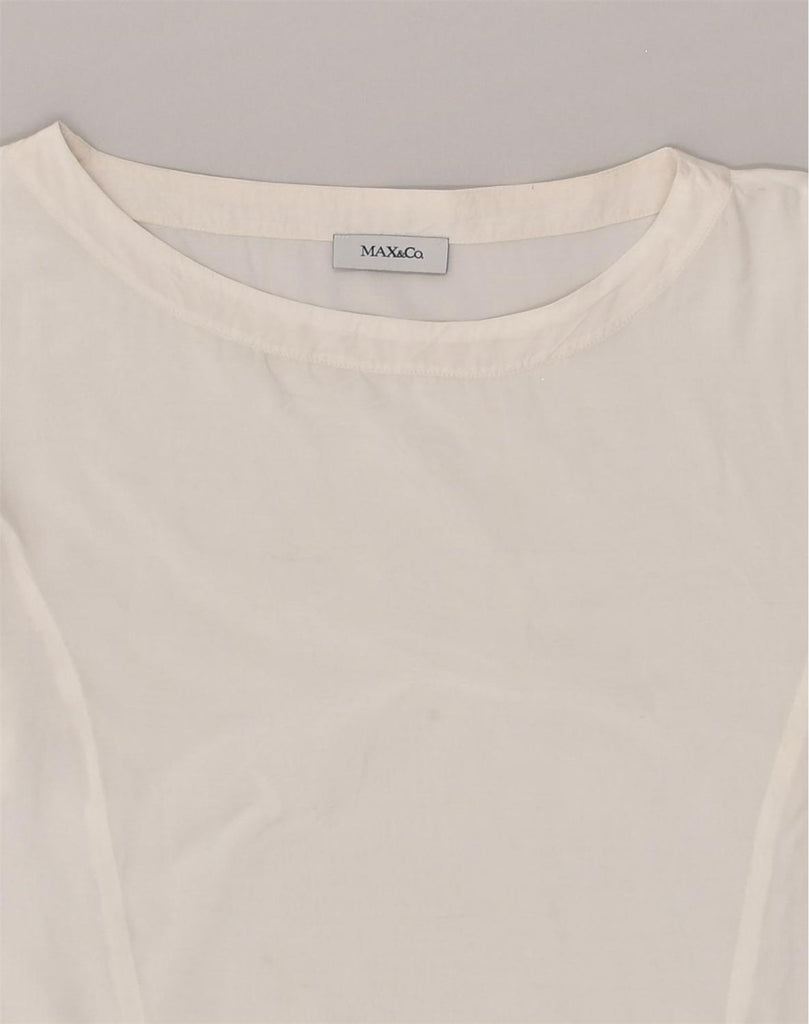 MAX & CO. Womens T-Shirt Top UK 14 Medium White | Vintage Max & Co. | Thrift | Second-Hand Max & Co. | Used Clothing | Messina Hembry 