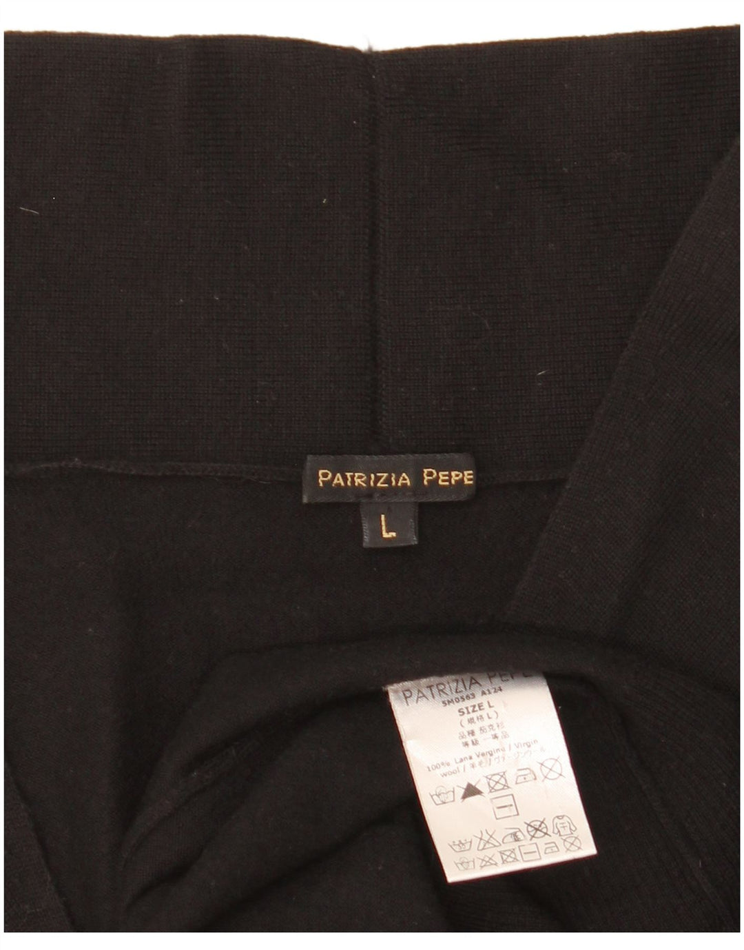 Patrizia Pepe Mens Cardigan Sweater Large Black Virgin Wool