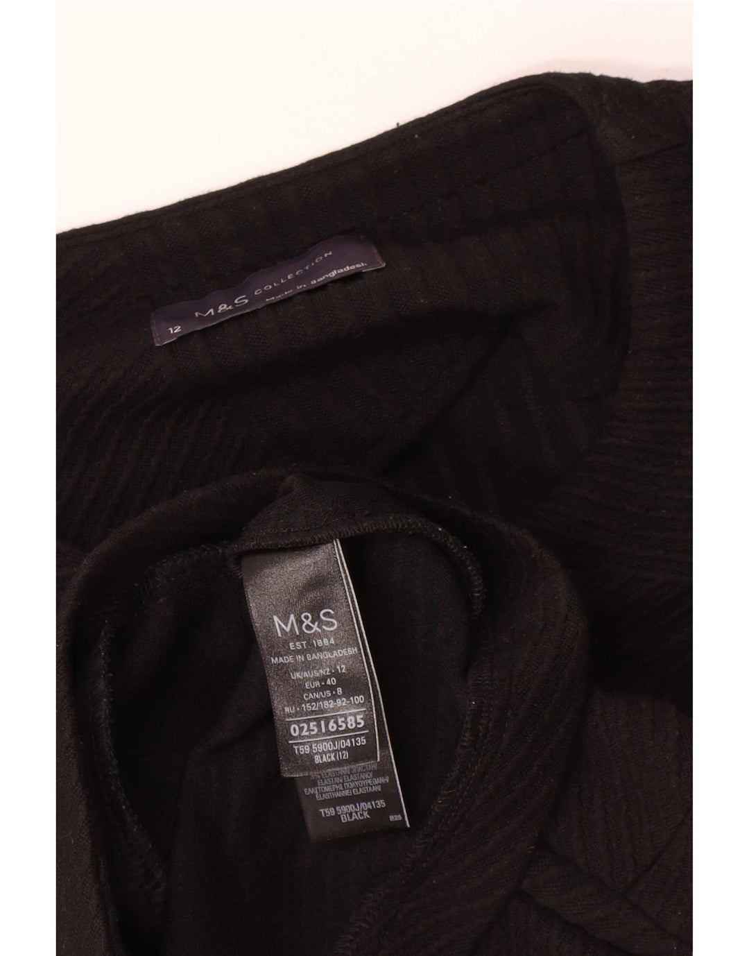 Marks & Spencer Womens Full Zip Blazer Jacket UK 12 Medium Black Polyester