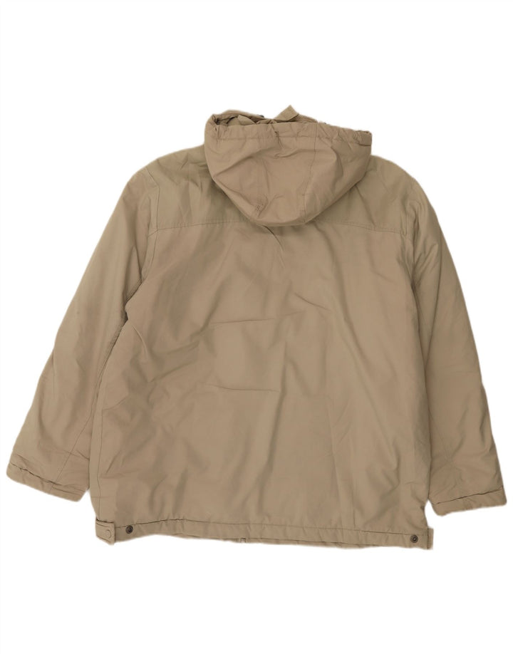 Nike Mens Hooded Windbreaker Jacket UK 42/44 Large Beige Polyester