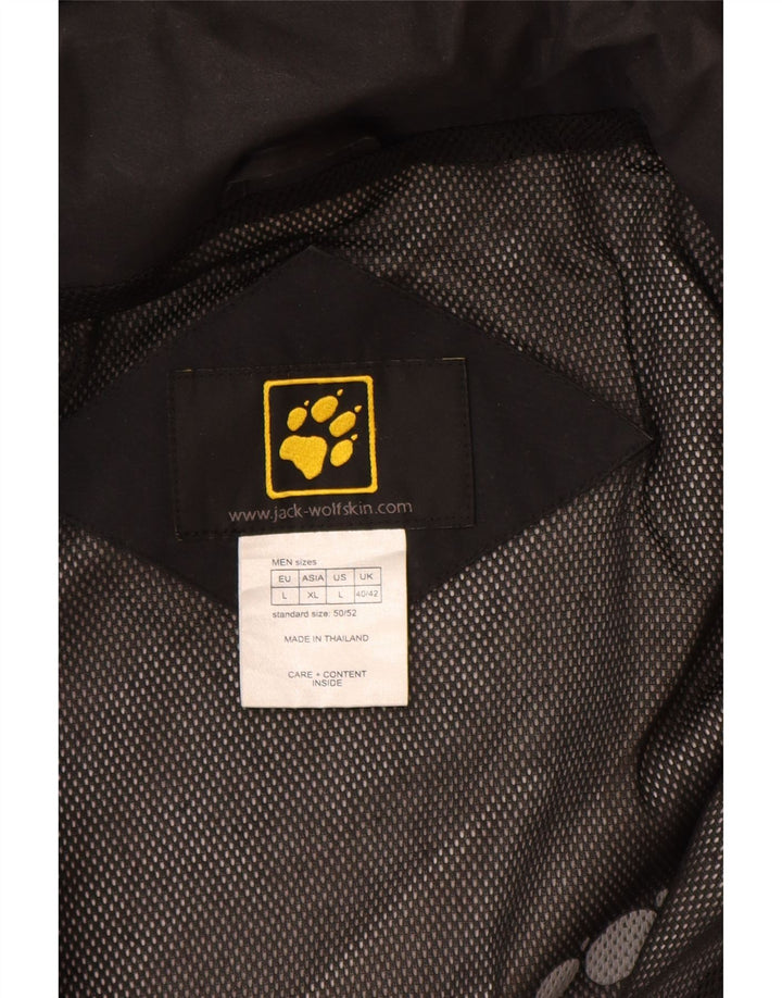 Jack Wolfskin Mens Hooded Windbreaker Jacket UK 40/42 Large Black Polyester