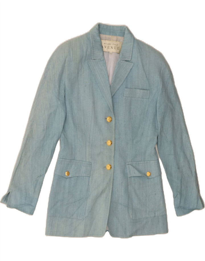 AVENUE Womens 3 Button Blazer Jacket IT 42 Medium Blue Vintage Avenue and Second-Hand Avenue from Messina Hembry 
