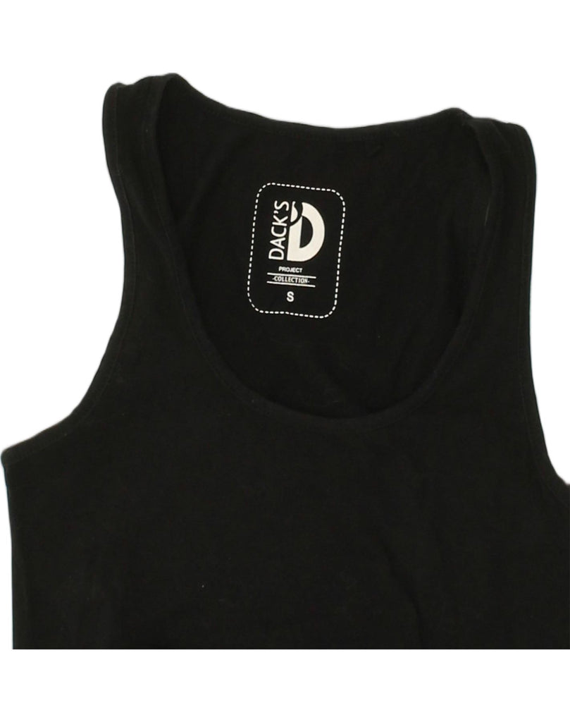 DACK'S Womens Vest Top UK 8 Small Black Cotton | Vintage Dack's | Thrift | Second-Hand Dack's | Used Clothing | Messina Hembry 