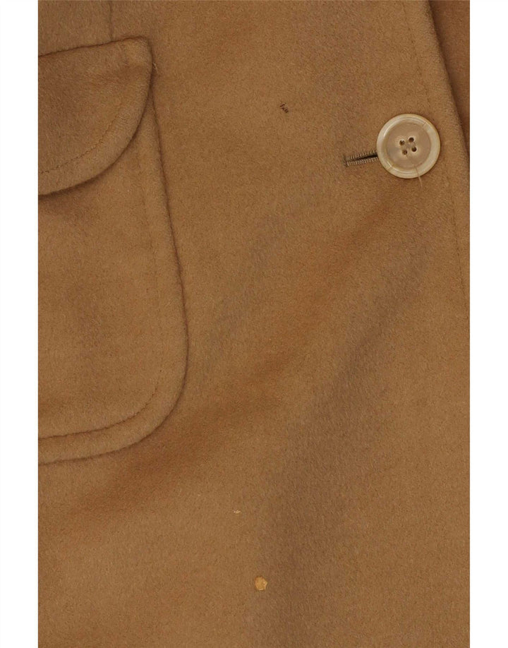 Antonio Fusco Womens 3 Button Overcoat IT 44 Medium Beige Wool