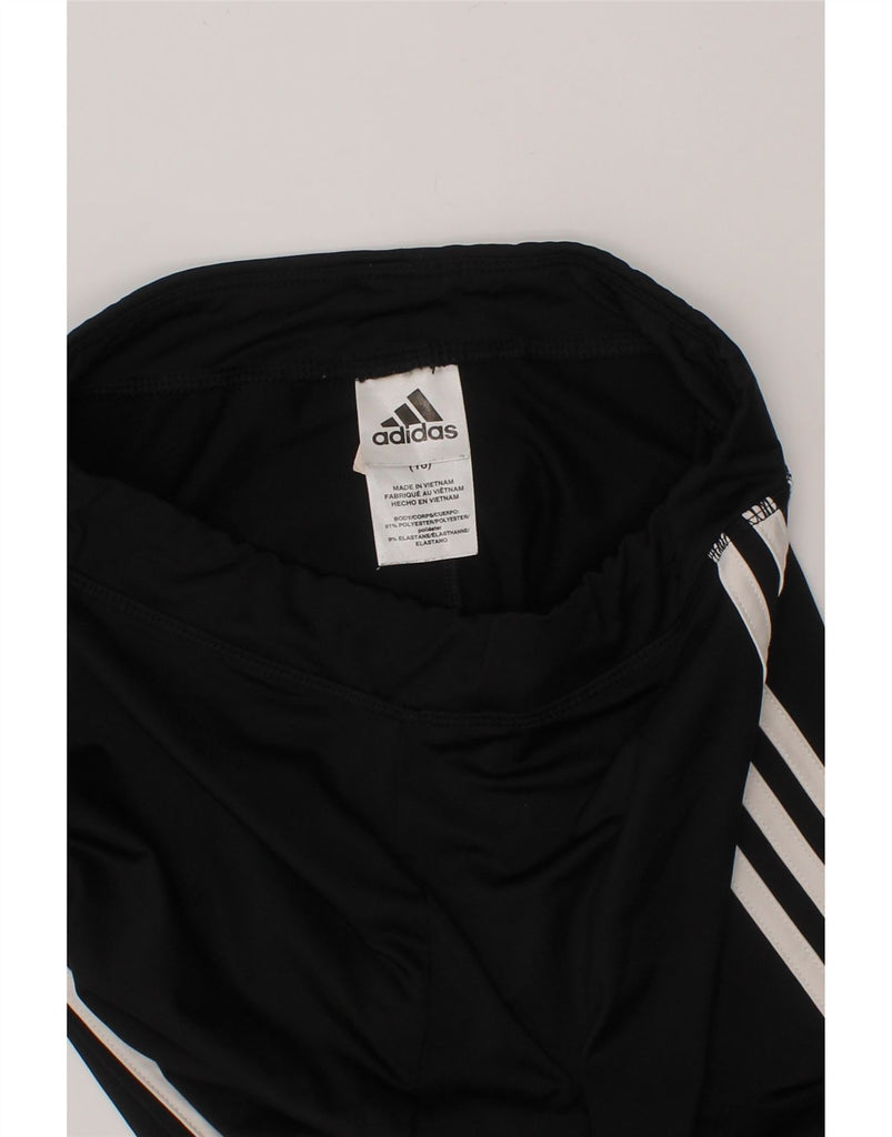 ADIDAS Girls Leggings 15-16 Years XL Black Polyester Sports Vintage Adidas and Second-Hand Adidas from Messina Hembry 