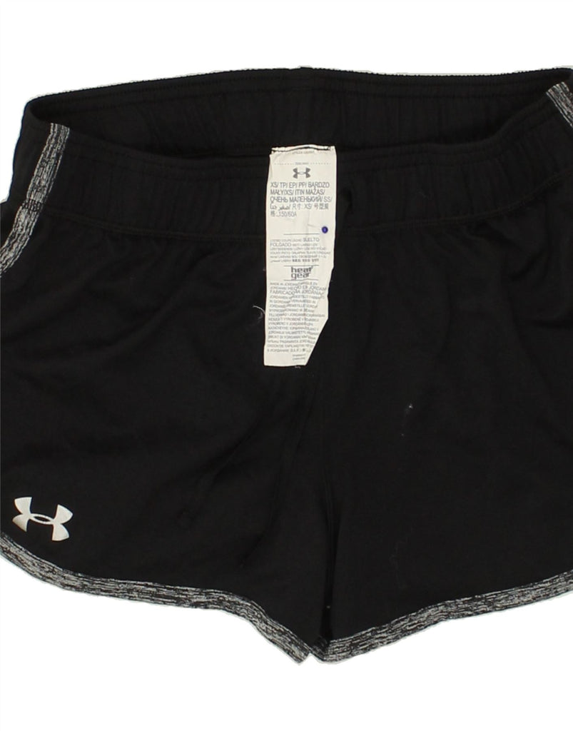 UNDER ARMOUR Womens Heat Gear Sport Shorts UK 6 XS Black Polyester | Vintage Under Armour | Thrift | Second-Hand Under Armour | Used Clothing | Messina Hembry 