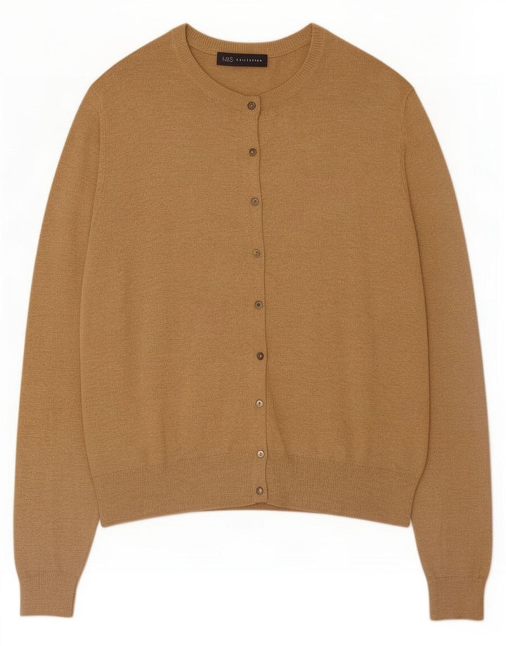 Marks & Spencer Womens Cardigan Sweater UK 14 Medium Beige