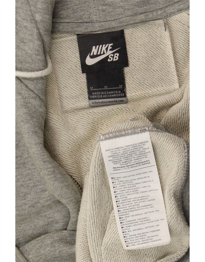 Nike Mens Zip Hoodie Sweater Medium Grey Cotton
