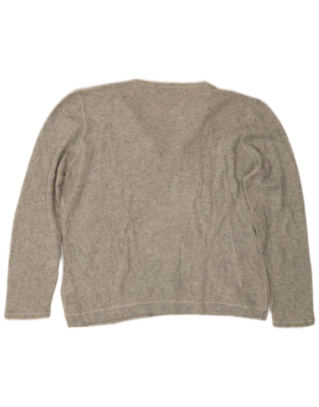 Brunello Cucinelli Womens V-Neck Jumper Sweater UK 14 Large Grey Cashmere