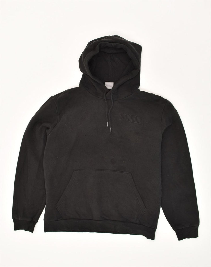 PUMA Mens Hoodie Jumper Large Black Cotton | Vintage Puma | Thrift | Second-Hand Puma | Used Clothing | Messina Hembry 