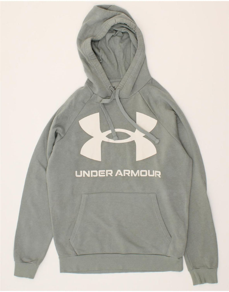 UNDER ARMOUR Mens Graphic Hoodie Jumper Small Grey Cotton Vintage Under Armour and Second-Hand Under Armour from Messina Hembry 