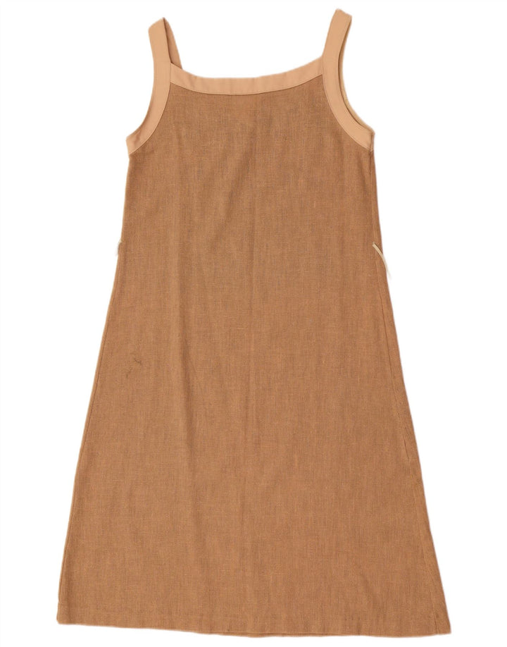 Vintage Womens Slip Dress EU 38 Medium Beige Polyester