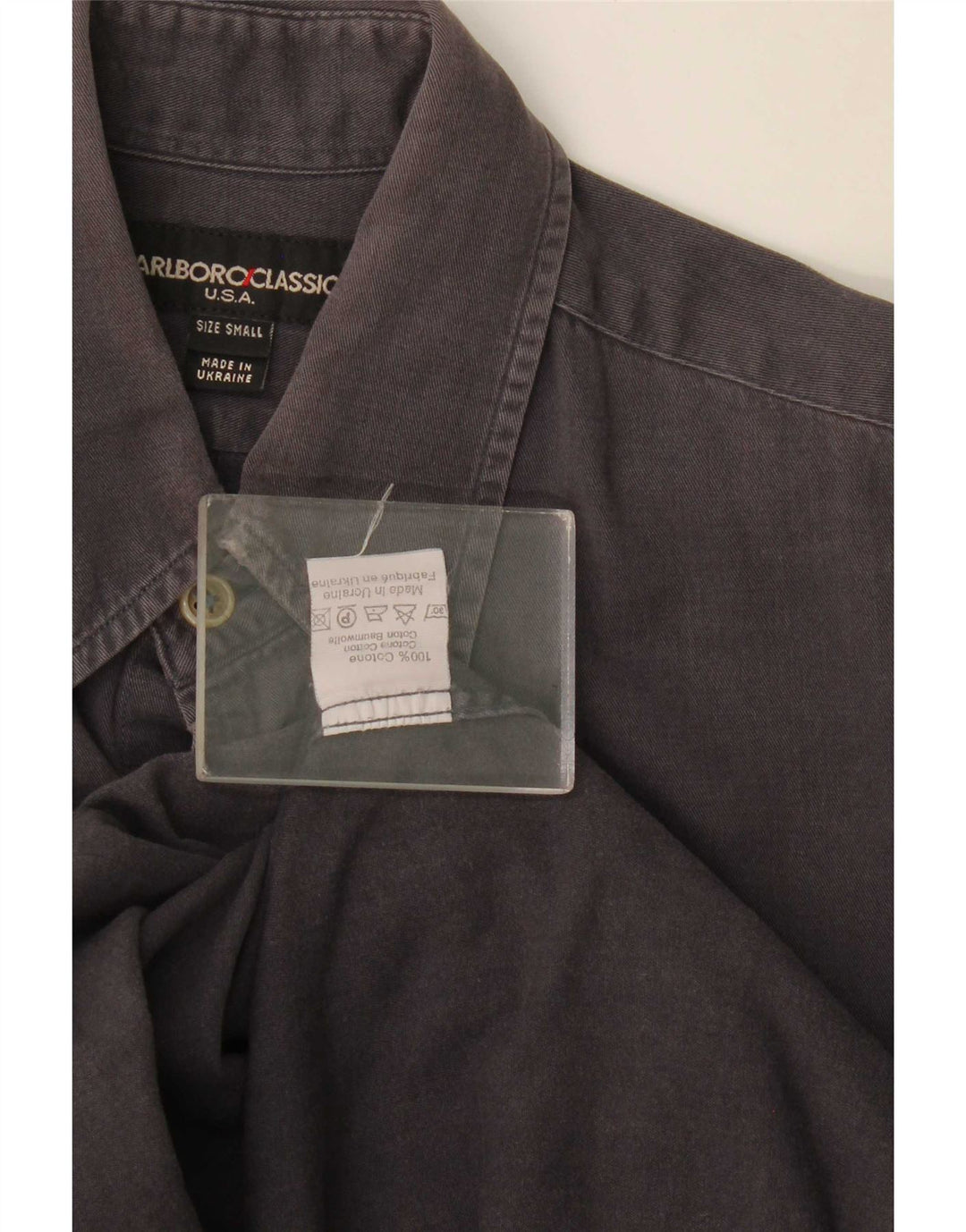 Marlboro Classics Mens Shirt Small Grey Cotton