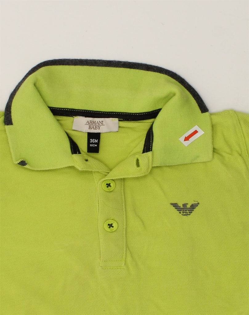 ARMANI BABY Boys Long Sleeve Polo Shirt 2-3 Years Green | Vintage Armani Baby | Thrift | Second-Hand Armani Baby | Used Clothing | Messina Hembry 