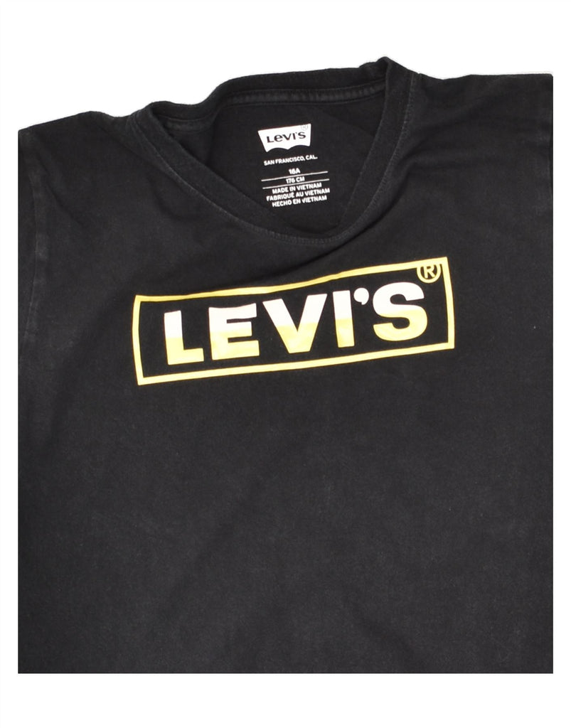 LEVI'S Boys Graphic T-Shirt Top 15-16 Years Black Cotton | Vintage Levi's | Thrift | Second-Hand Levi's | Used Clothing | Messina Hembry 