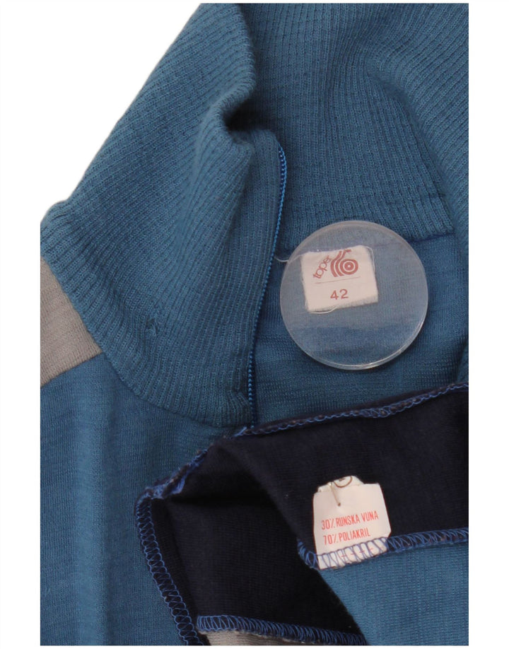 Vintage Mens Tracksuit Top Jacket UK 42 Large Blue Colourblock