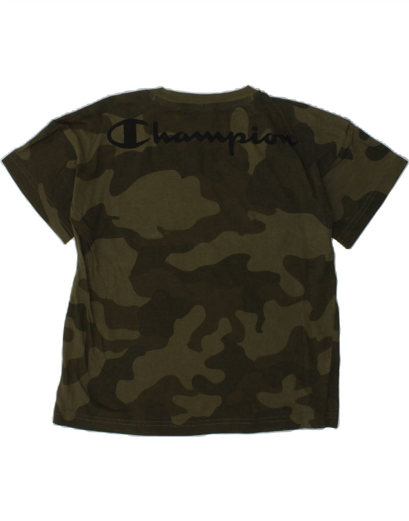 CHAMPION Boys Graphic T-Shirt Top 3-4 Years 2XS Khaki Camouflage | Vintage Champion | Thrift | Second-Hand Champion | Used Clothing | Messina Hembry 