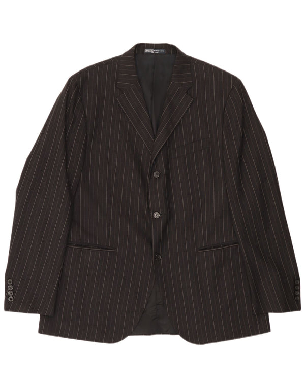 Polo Ralph Lauren Mens IT 54 2XL Black Pinstripe Wool