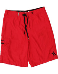 HURLEY Mens Graphic Swimming Shorts Large Red Polyester