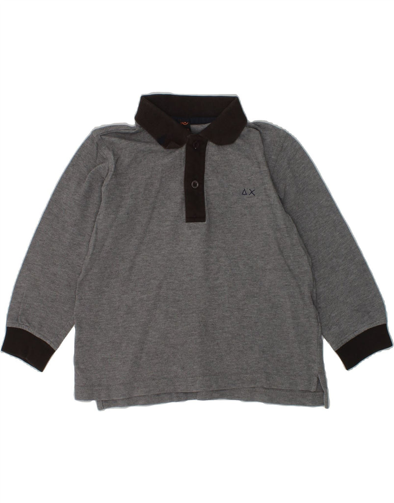 SUN68 Boys Long Sleeve Polo Shirt 3-4 Years Grey Colourblock Cotton | Vintage Sun68 | Thrift | Second-Hand Sun68 | Used Clothing | Messina Hembry 