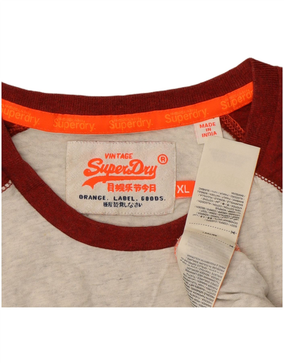 Superdry Mens T-Shirt Top XL Grey Colourblock Cotton