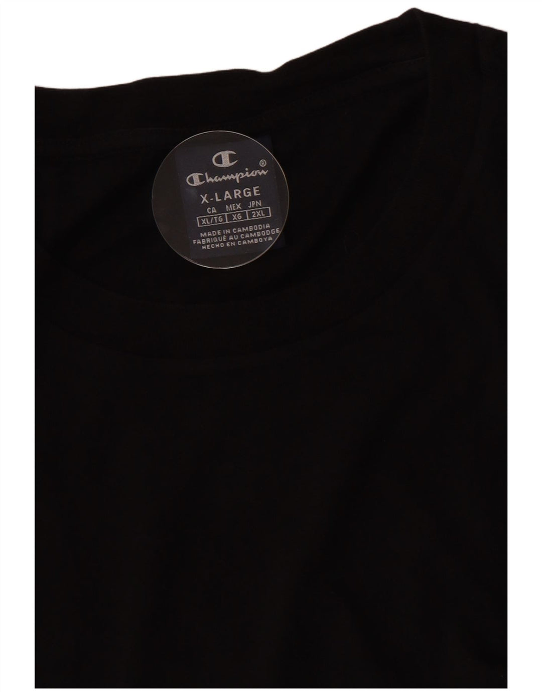 Champion Mens Graphic T-Shirt Top XL Black Colourblock