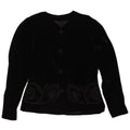 Vintage Womens 4 Button Velvet Blazer Jacket UK 14 Medium Black Floral