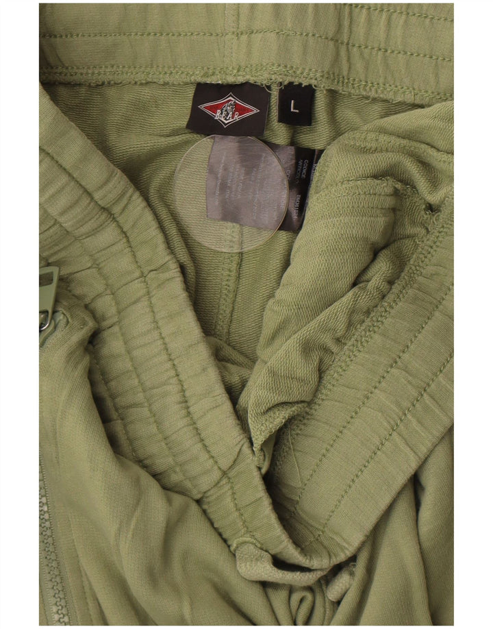 Bear Mens Cargo Tracksuit Trousers Joggers Large Khaki Cotton