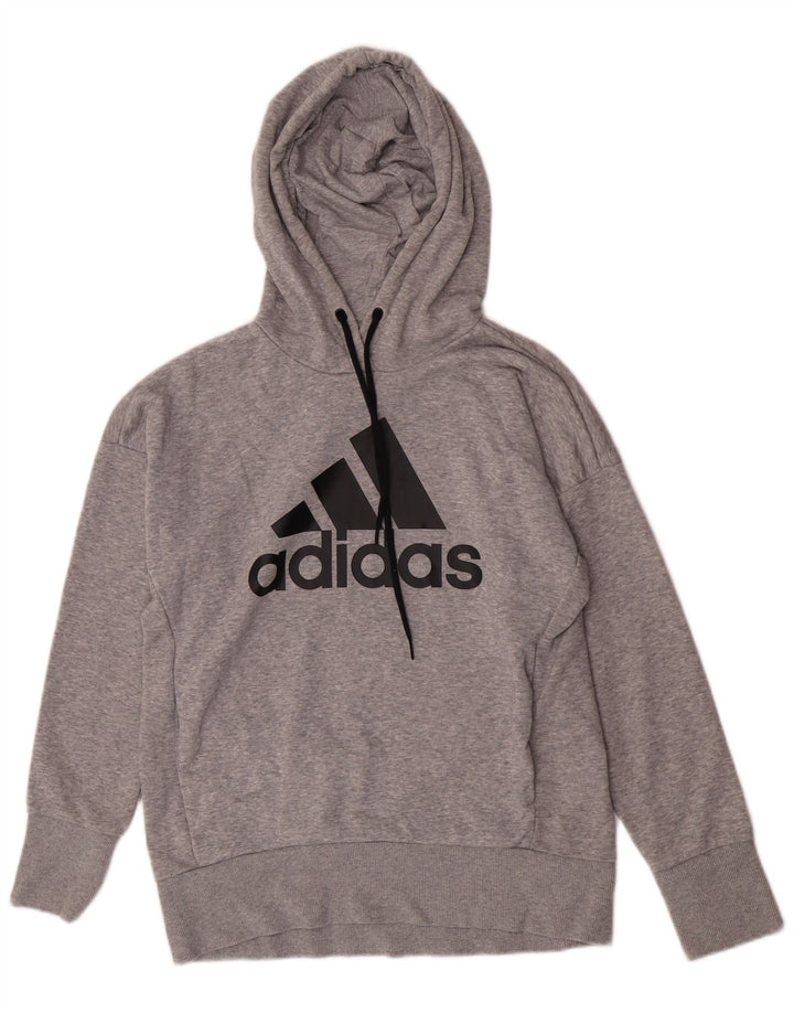 Adidas Womens Graphic Sweatshirt Jumper UK 8/10 Small Grey Flecked