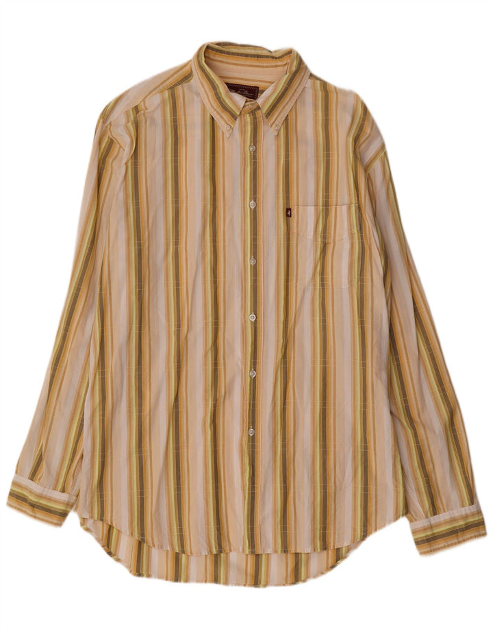 Marlboro Classics Mens Shirt 2XL Yellow Striped