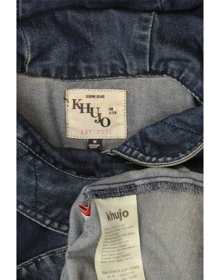 KHUJO Womens Hooded Duffle Coat UK 14 Medium Navy Blue Cotton