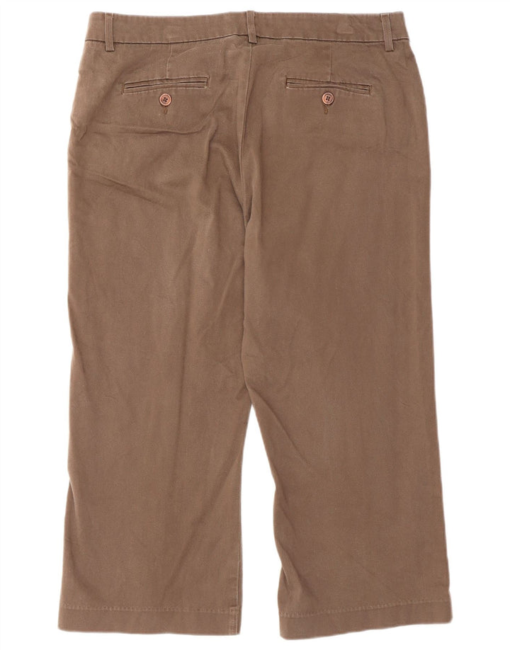 Lee Womens Petite Straight Capri Trousers US 11/12 Large W32 L22 Brown