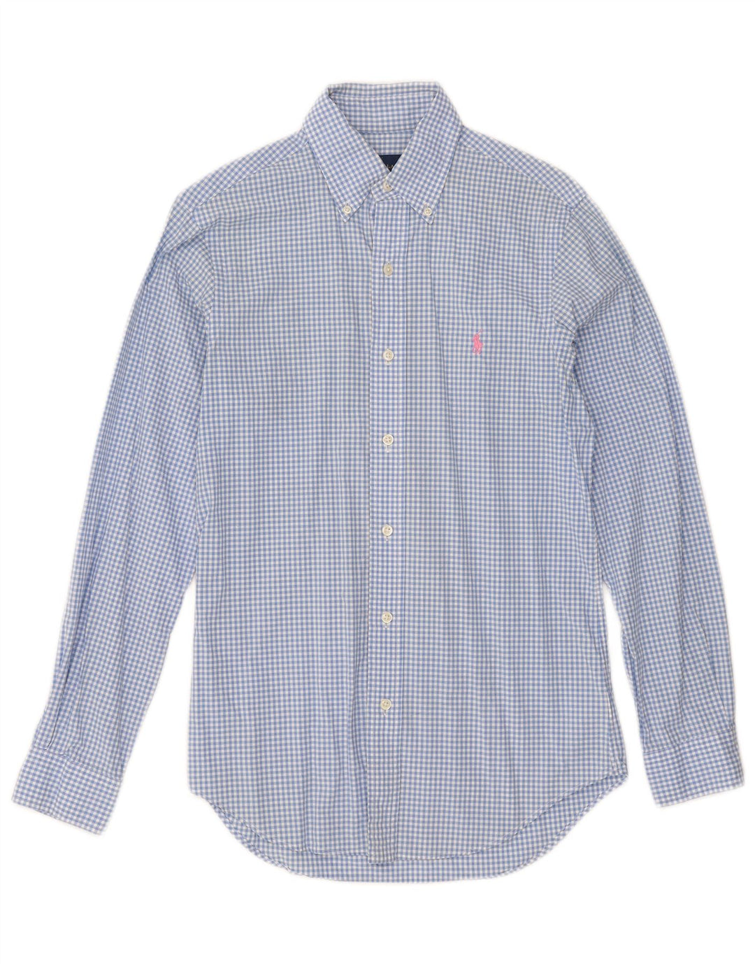Ralph Lauren Mens Shirt XS Blue Gingham Cotton