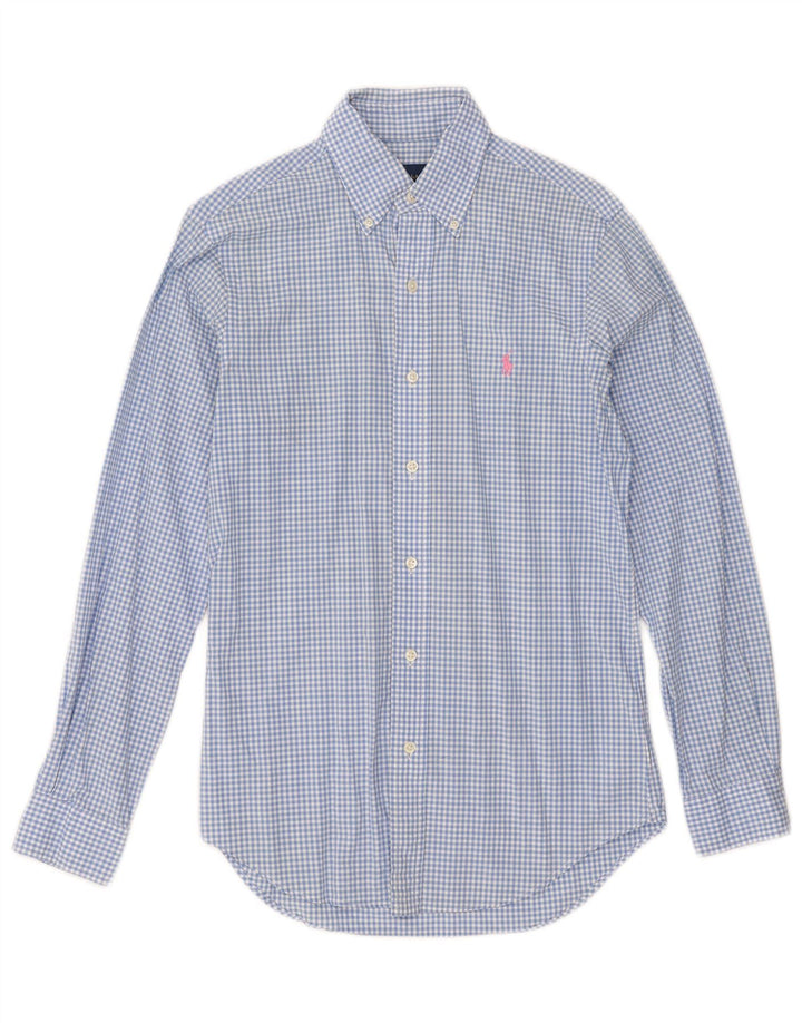 Ralph Lauren Mens Shirt XS Blue Gingham Cotton