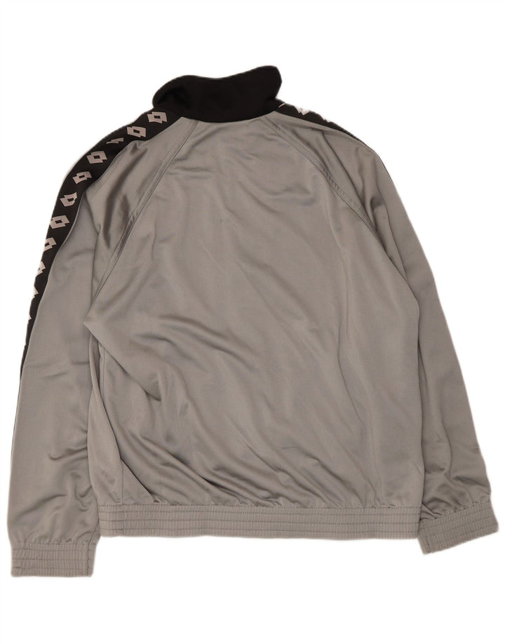 Lotto Mens Graphic Tracksuit Top Jacket Medium Grey Colourblock