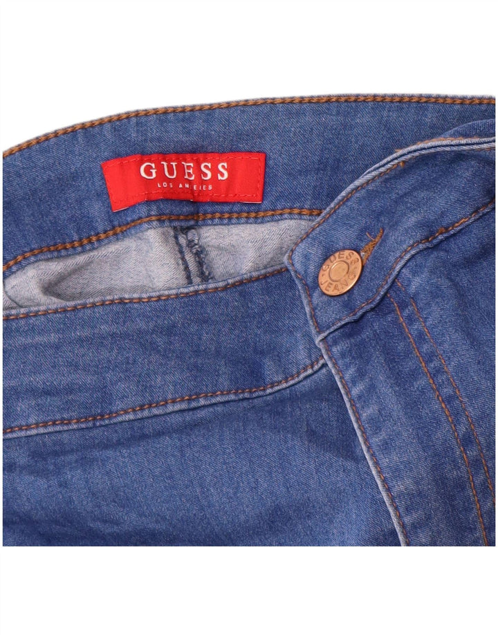 GUESS Womens High Waist Skinny Jeans W24 L28 Blue Cotton