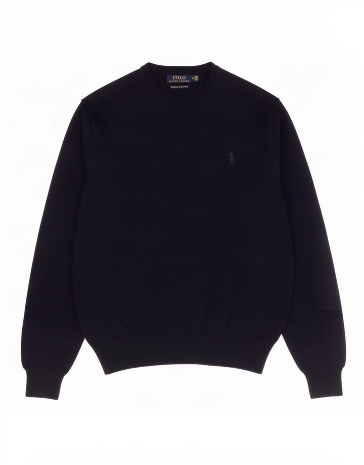 Polo Ralph Lauren Mens Crew Neck Jumper Sweater Medium Navy Blue