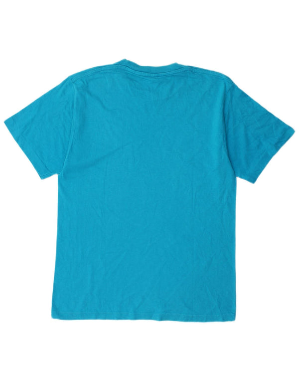 Champion Mens Graphic T-Shirt Top Medium Blue Cotton