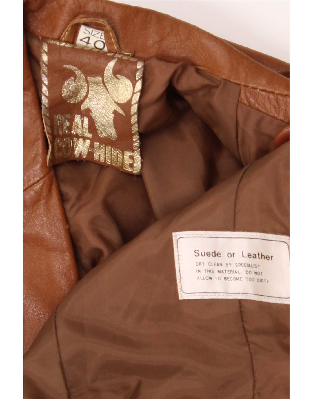 Vintage Mens 2 Button Leather Blazer Jacket UK 40 Large Brown