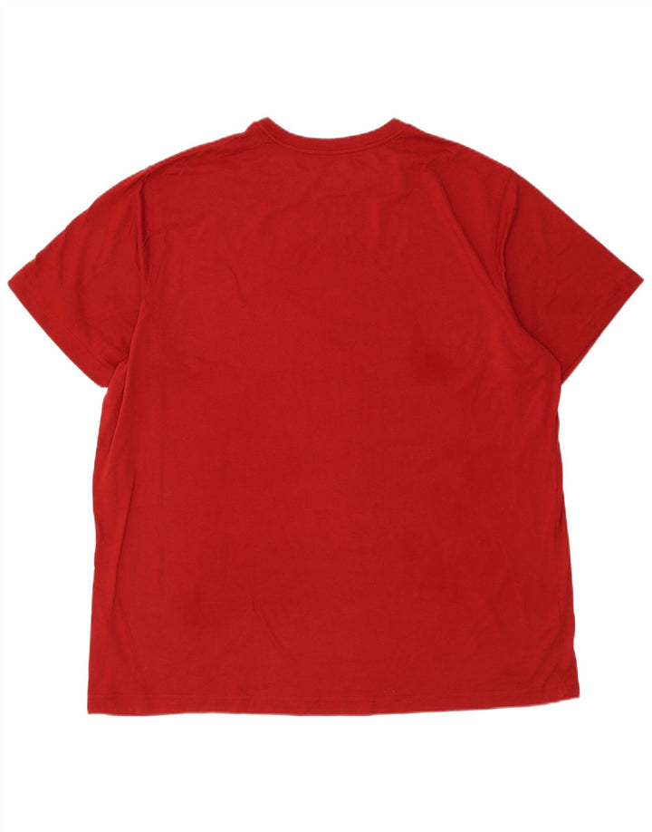 EDDIE BAUER Mens T-Shirt Top 2XL Red Cotton