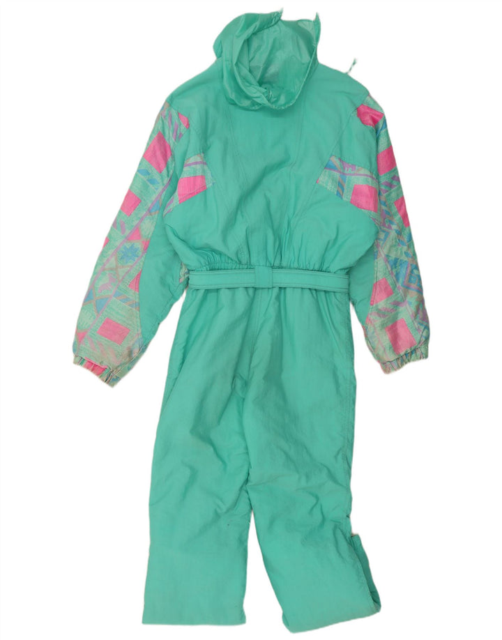 C.KEER Mens Hooded Ski Jumpsuit Large  Turquoise Geometric