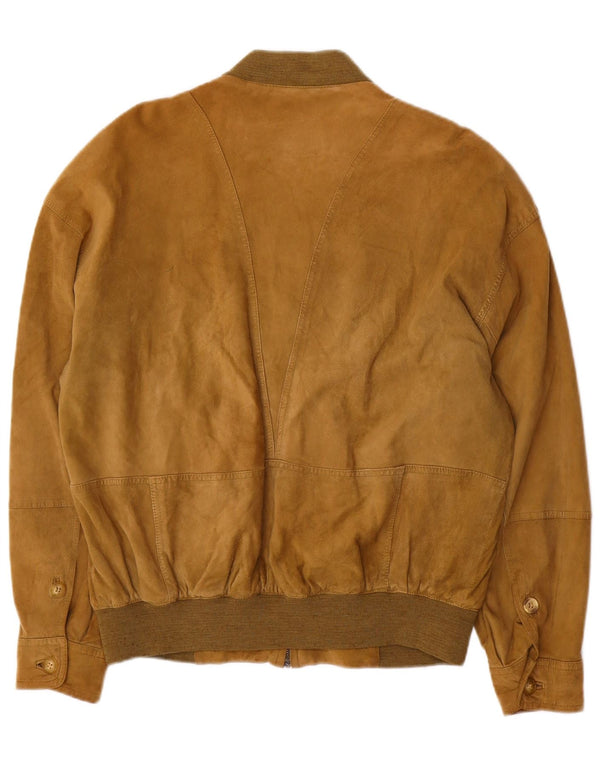 Cerruti 1881 Mens Suede Bomber Jacket IT 50 Large Brown