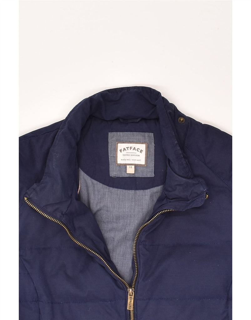 FAT FACE Womens Padded Jacket UK 18 XL Navy Blue Polyester | Vintage Fat Face | Thrift | Second-Hand Fat Face | Used Clothing | Messina Hembry 