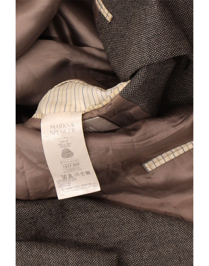 Marks & Spencer Mens 2 Button Blazer Jacket UK 40 Medium Grey New Wool