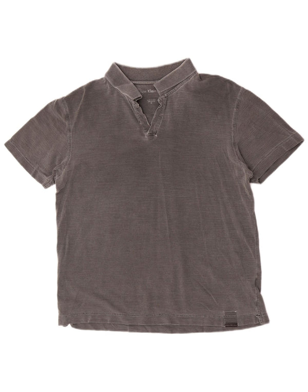 Calvin Klein Jeans Mens Polo Shirt Medium Grey Cotton