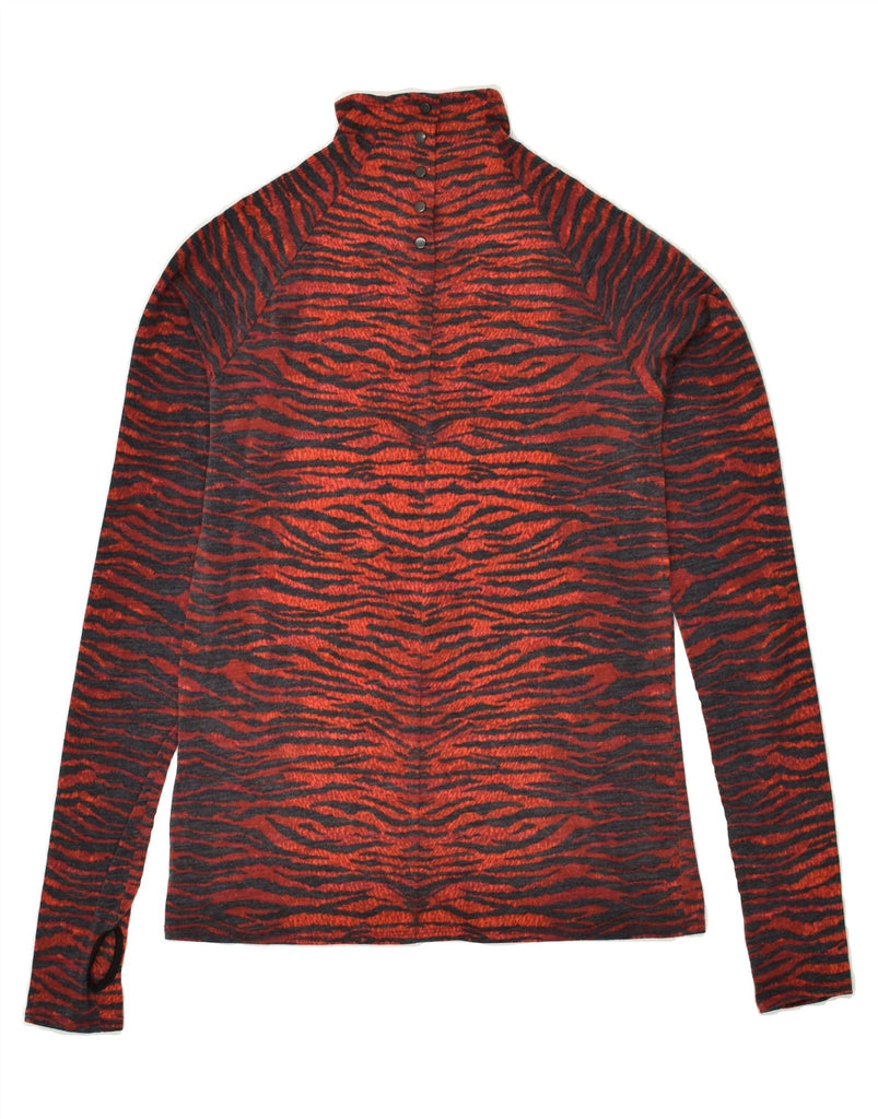 KENZO X H&M Womens Turtle Neck Jumper Sweater EU 36 Small Red Animal Print | Vintage Kenzo X H&M | Thrift | Second-Hand Kenzo X H&M | Used Clothing | Messina Hembry 