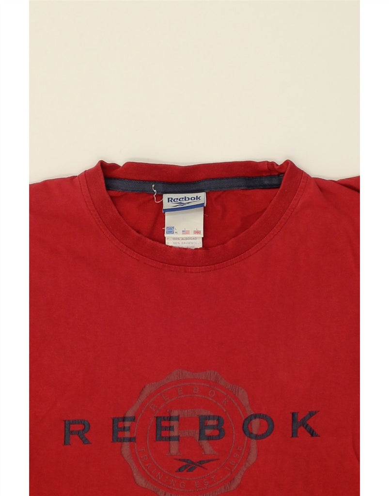 REEBOK Mens Graphic T-Shirt Top Large Red Cotton | Vintage Reebok | Thrift | Second-Hand Reebok | Used Clothing | Messina Hembry 