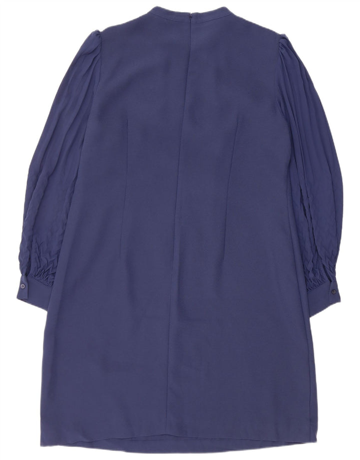 Hobbs Womens Long Sleeve Shift Dress UK 16 Large  Navy Blue Polyester