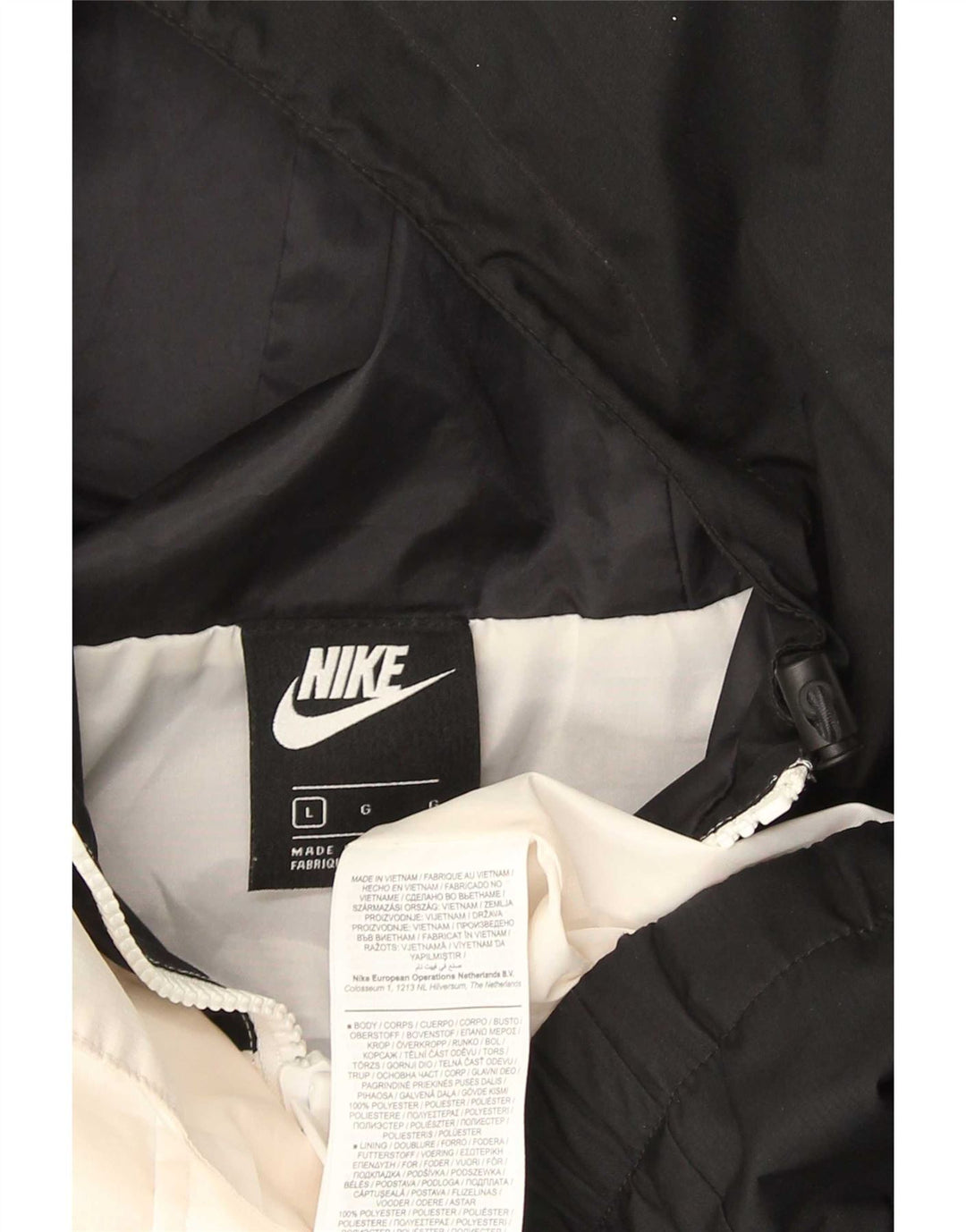 Nike Mens Graphic Hooded Rain Jacket UK 40 Large Black Colourblock