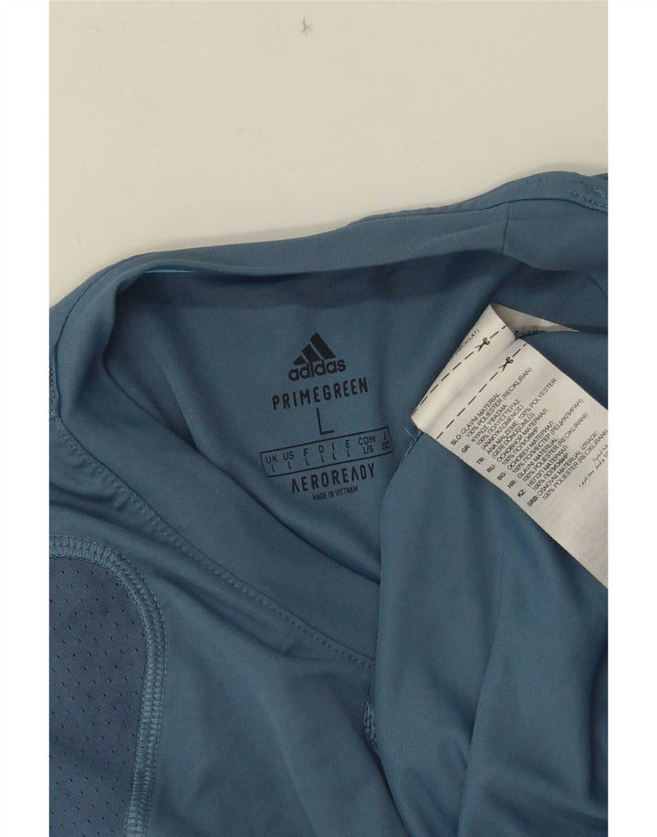 Adidas Mens Aeroready T-Shirt Top Large Blue Polyester